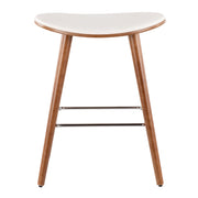 Pair of Lumi Source contemporary saddle counter stools with sleek design, set of 2, ideal for modern kitchen or bar seating.