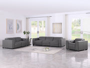 1208 - Leather Reclining Set (Sofa, Loveseat & Chair With 5 Power Recliners) - R&R Furniture Gallery (Fountain Valley, CA)