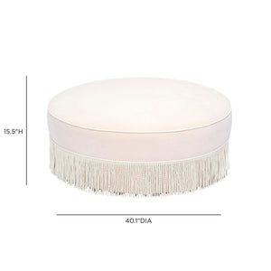 Tassy - Tasseled Round Ottoman
