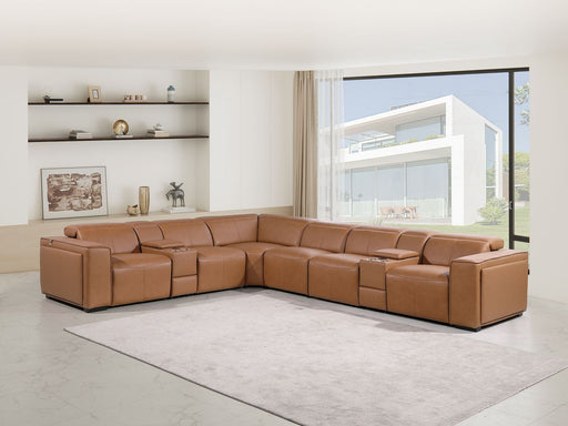 1224 - 8-Piece L-Shaped Sectional Sofa In With 4 Power Recliners & Power Headrests - R&R Furniture Gallery (Fountain Valley, CA)