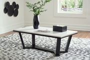Fostead - Rectangular Cocktail Table - White / Espresso - R&R Furniture Gallery (Fountain Valley, CA)