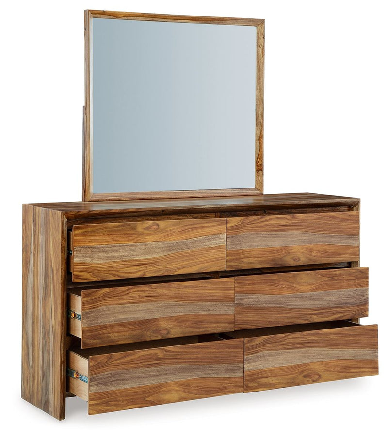 Dressonni - Dresser And Mirror - Brown - R&R Furniture Gallery (Fountain Valley, CA)