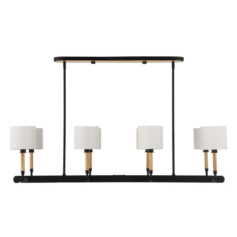 Franconia - 8 Light Pendant - Black / White