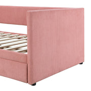 Halcyon Home storage daybed with two drawers and wood slat design, showcasing a modern bed frame with built-in storage drawers.