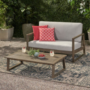 Belgian - Loveseat & Coffee Table Set With Water Resistant Cushions - R&R Furniture Gallery (Fountain Valley, CA)