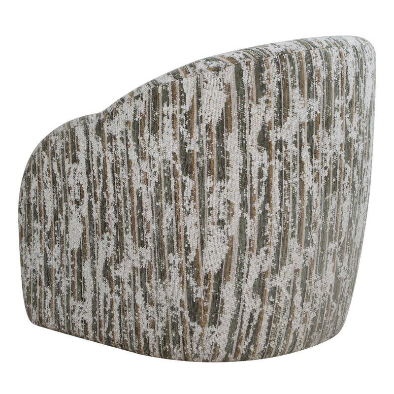 Mari - Boucle Swivel Chair - Green / White