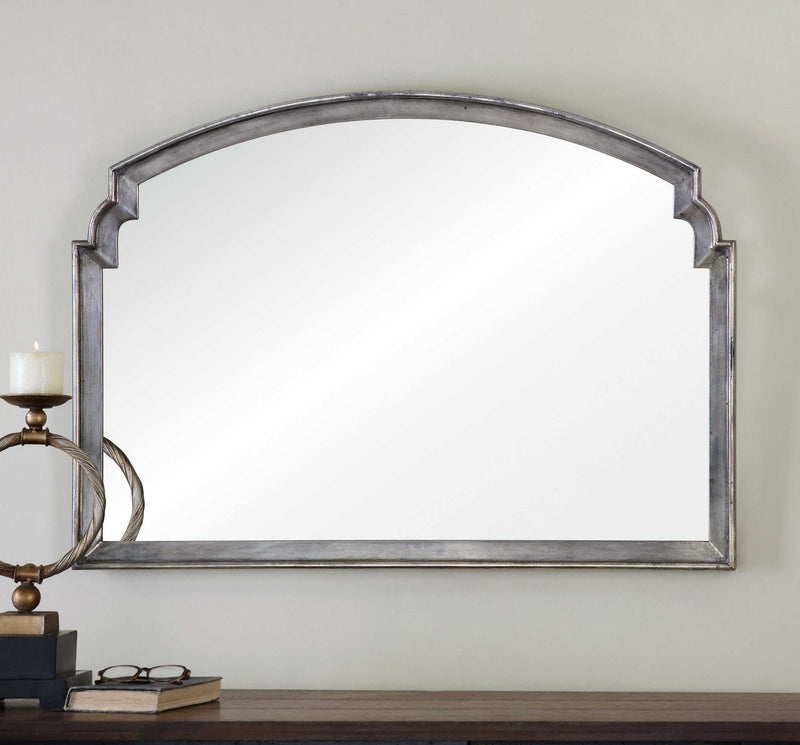 Silver Via Della wall mirror by Uttermost, featuring a sleek, modern design with a reflective glass surface.