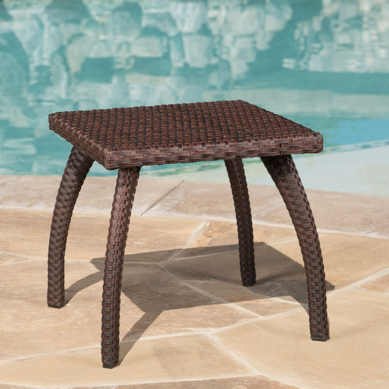 Luminant - Outdoor Side Table With Iron Frame - Brown - R&R Furniture Gallery (Fountain Valley, CA)