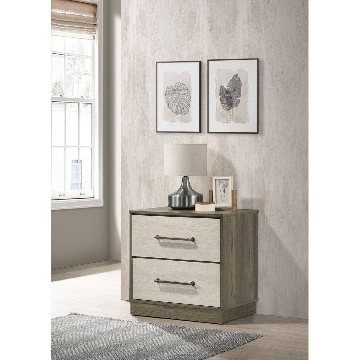 Edmondson - 2 Drawer Nightstand - Gray