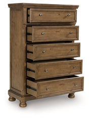 Feddinger - Five Drawer Chest - Medium Brown - R&R Furniture Gallery (Fountain Valley, CA)