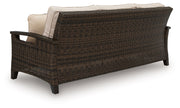 Monterey Point - Sofa With Cushion - Dark Brown - R&R Furniture Gallery (Fountain Valley, CA)