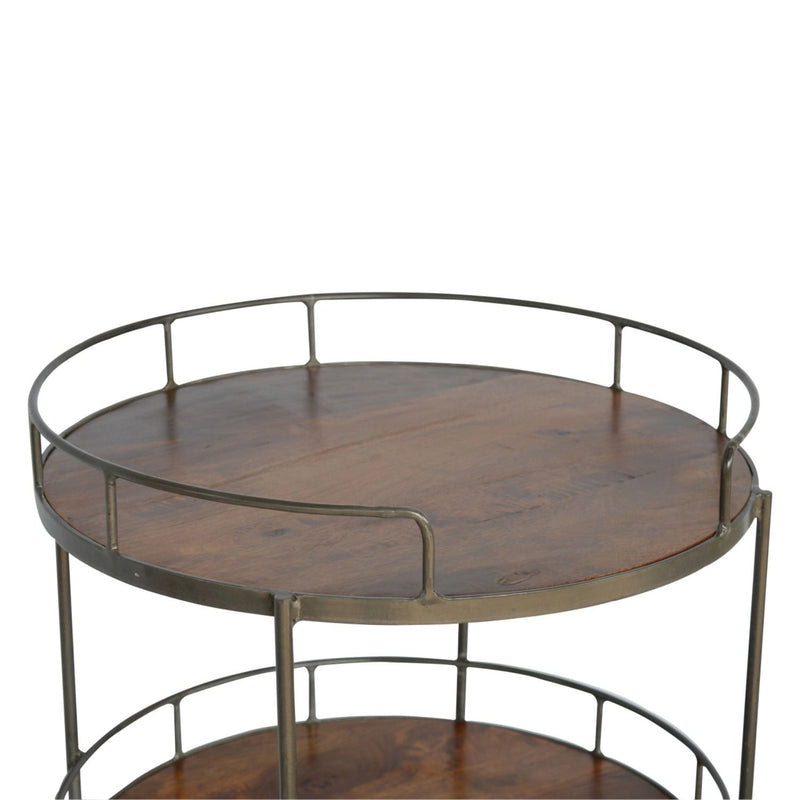 Round Butler Tray Table - Chestnut - R&R Furniture Gallery (Fountain Valley, CA)