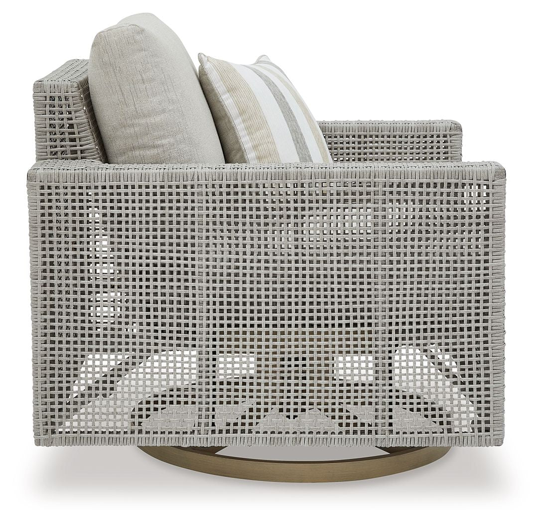 Seton Creek - Swivel Lounge With Cushion - Gray - R&R Furniture Gallery (Fountain Valley, CA)