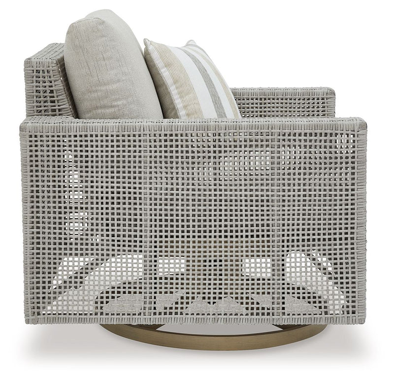 Seton Creek - Swivel Lounge With Cushion - Gray - R&R Furniture Gallery (Fountain Valley, CA)