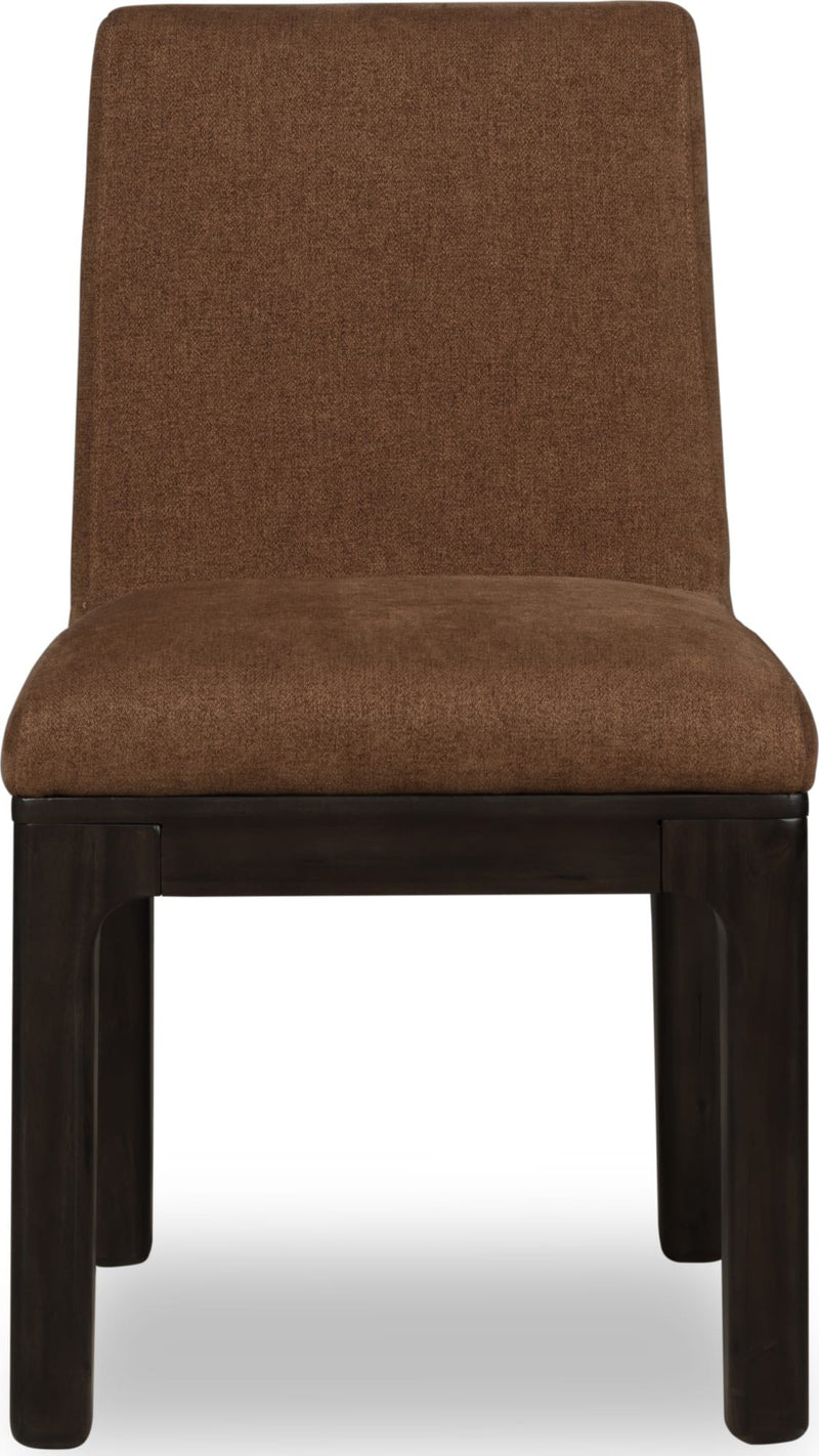 Zamba Chenille Upholstered Acacia Wood Dining Chair in Pineapple and Jaguar
