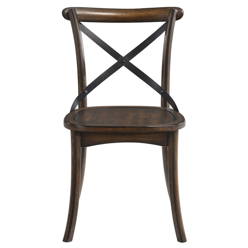 Kaelyn - Side Chair (Set of 2) - Dark Oak & Black Metal - R&R Furniture Gallery (Fountain Valley, CA)