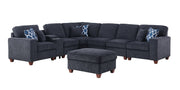 Gina - Sectional Sofa With Ottoman - Black - R&R Furniture Gallery (Fountain Valley, CA)