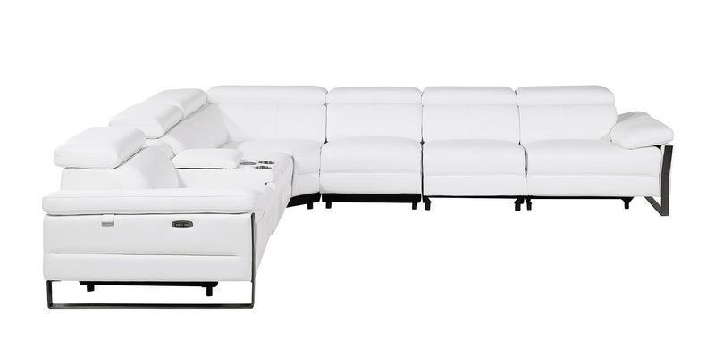 1246 - 7-Piece L-Shaped Modular Power Reclining Sectional With 3 Power Recliners And Power Headrests