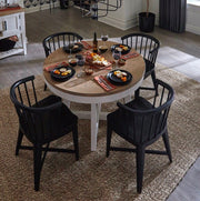 Americana Modern Dining - Barrel Dining Chair (Set of 2) - Black - R&R Furniture Gallery (Fountain Valley, CA)