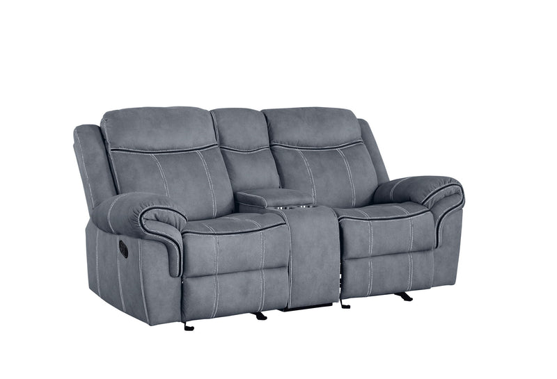 Zubaida - Two Tone Recliner Loveseat With USB Port Console