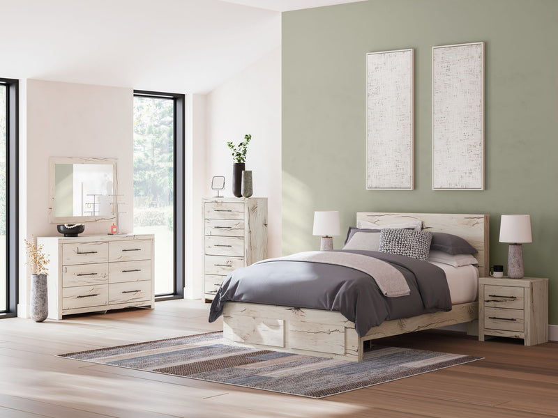 Signature Design by Ashley Lawroy panel bed with built-in storage drawers and modern design, made for stylish bedroom organization.