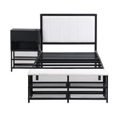 Platform Bed With 2 Tier Storage Shelves, Storage Cabinet - R&R Furniture Gallery (Fountain Valley, CA)