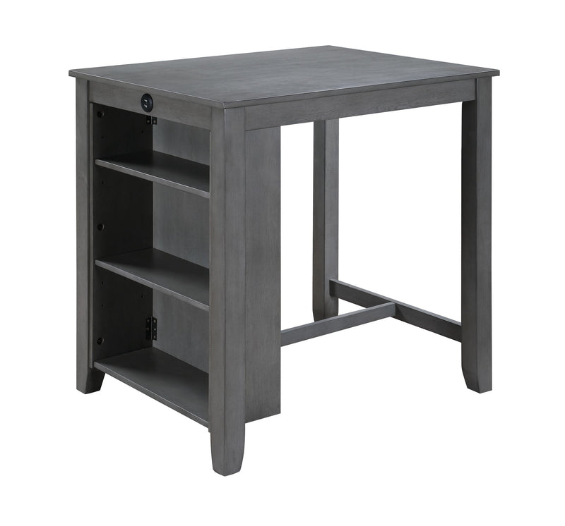 Graham - 3 Piece Small Space Counter Height Dining Table With Shelves And 2 Chairs (Set of 3) - R&R Furniture Gallery (Fountain Valley, CA)