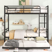Steel construction bunk bed by DreamHaus with sturdy metal frame, featuring two stacked sleeping areas and safety rails.