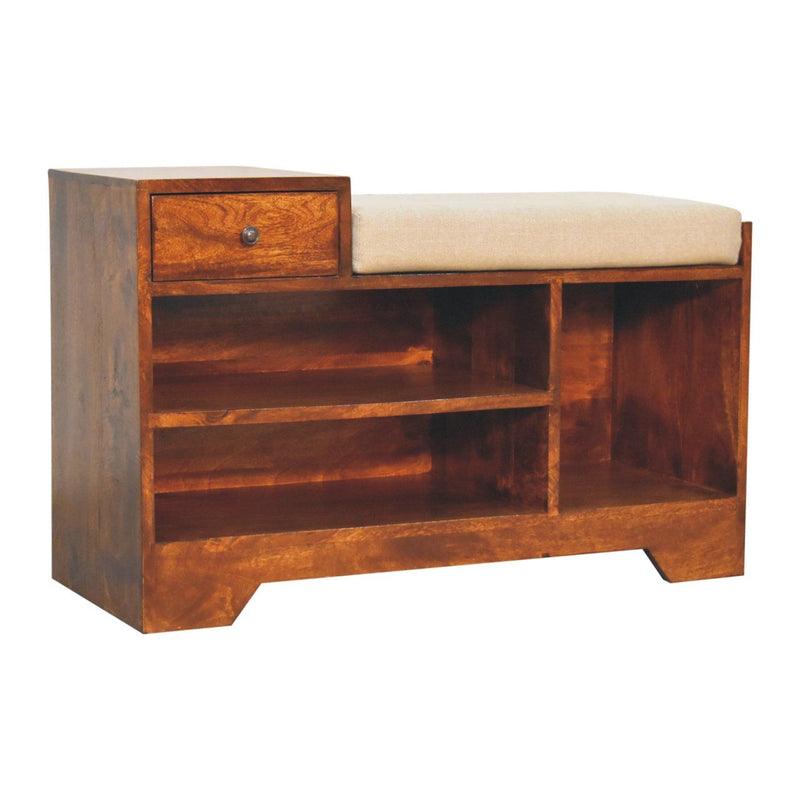 Retreat - Shoe Bench, 1 Drawer - Chestnut - R&R Furniture Gallery (Fountain Valley, CA)
