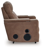 Lorrenton - Glider Power Recliner With Audio System - Caramel - R&R Furniture Gallery (Fountain Valley, CA)