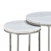 Zaidee - Nesting Table Set - Marble Top & Nickel - R&R Furniture Gallery (Fountain Valley, CA)