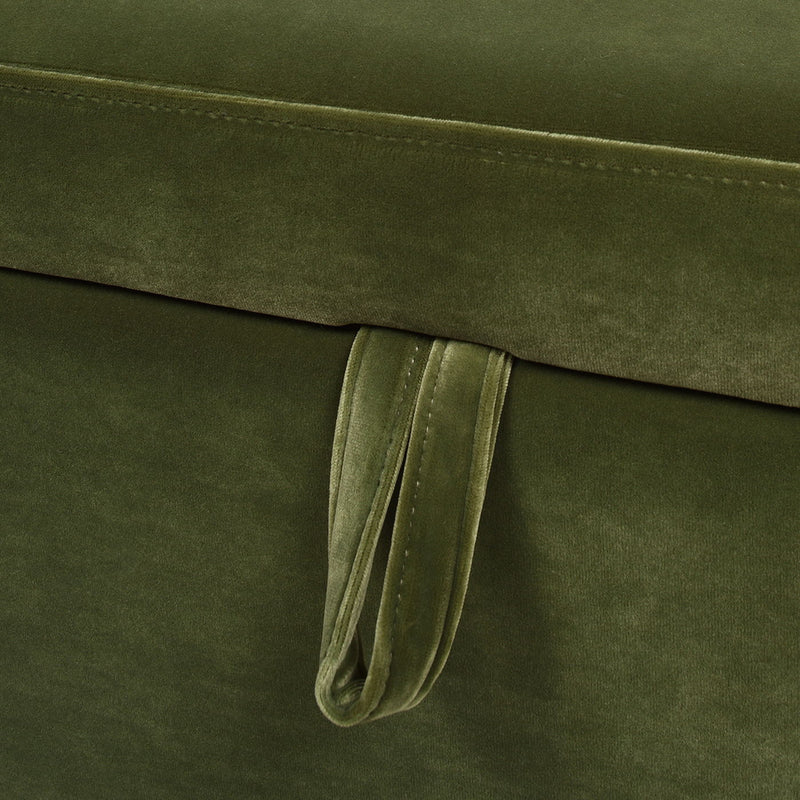 Knox - Square Storage Cocktail Ottoman - Olive Green - R&R Furniture Gallery (Fountain Valley, CA)