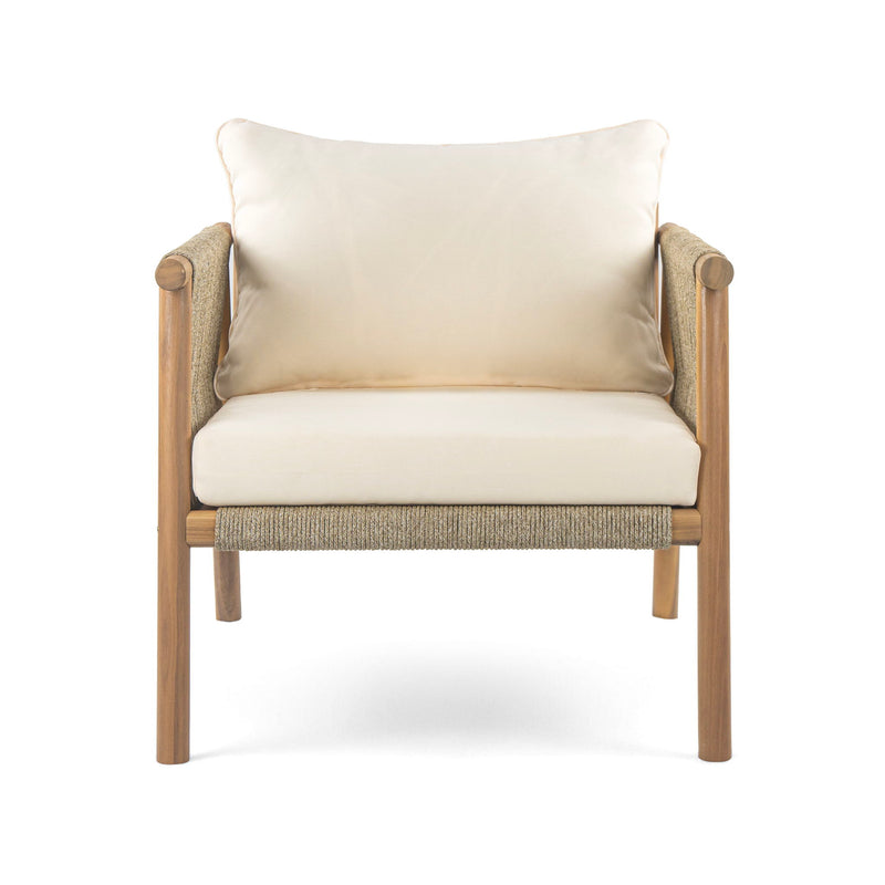 Modern Outdoor Woven Lounge Chair With Solid Frame And Cushions - R&R Furniture Gallery (Fountain Valley, CA)