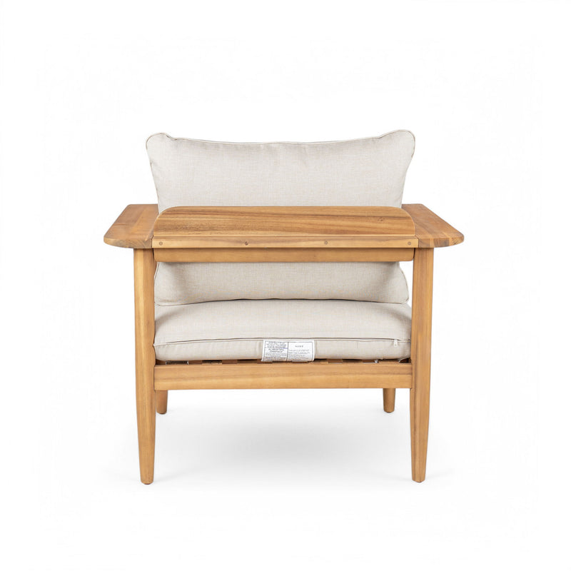 Terassi - Outdoor Lounge Chair (Set of 2) With Cushions - Beige / Light Teak - R&R Furniture Gallery (Fountain Valley, CA)
