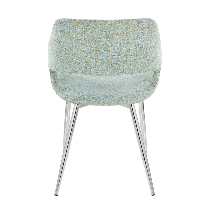 Pair of Lumi Source Margarite contemporary dining chairs with sleek design and wooden legs, set of two for modern dining spaces.