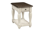 Chairside Table With Storage - Antique White - R&R Furniture Gallery (Fountain Valley, CA)