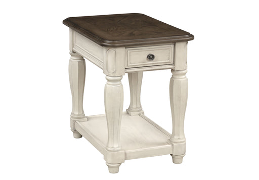Chairside Table With Storage - Antique White - R&R Furniture Gallery (Fountain Valley, CA)