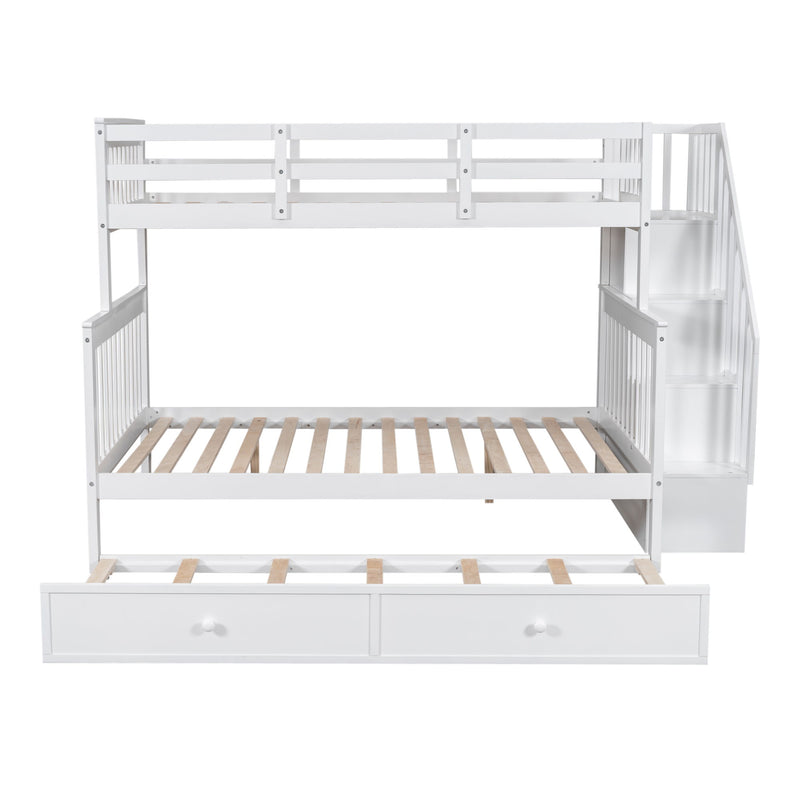 Bunk Bed With Twin Size Trundle, Storage And Guard Rail For Bedroom - R&R Furniture Gallery (Fountain Valley, CA)
