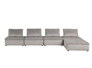 Lilola Home Anna stylish sectional sofa ottoman in stationary sectional design, featuring plush fabric and modern decor style.