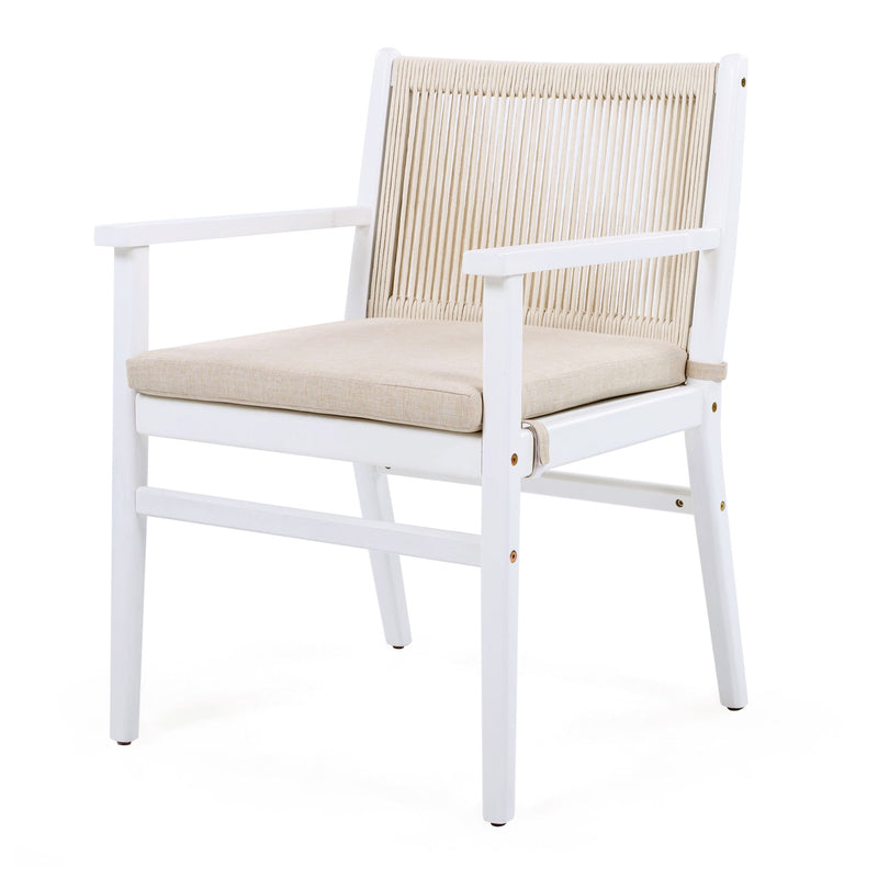 Outdoor Acacia Wood Patio Dining Armchair (Set of 2) - R&R Furniture Gallery (Fountain Valley, CA)