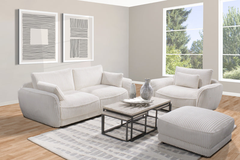 Parker Living Utopia - Mega Ivory Ottoman with Casters