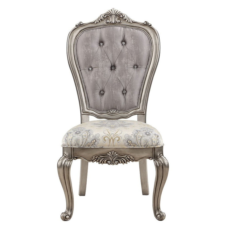 Ariadne - Side Chair (Set of 2) - Velvet & Antique Platinum - R&R Furniture Gallery (Fountain Valley, CA)