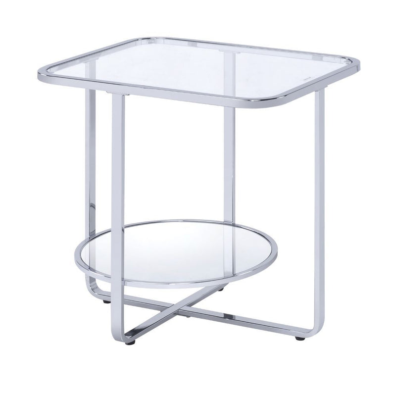 Hollo - End Table - Glass & Chrome - R&R Furniture Gallery (Fountain Valley, CA)