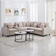 Nolan - Fabric 6 Piece Sectional Sofa With Pillows And Interchangeable Legs - R&R Furniture Gallery (Fountain Valley, CA)
