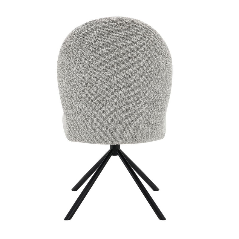 Lawton - Side Chair With Swivel (Set of 2) - Gray Boucle & Black - R&R Furniture Gallery (Fountain Valley, CA)