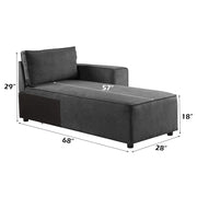 Silvester - Modular Chaise With 2 Pillows - Gray Fabric - R&R Furniture Gallery (Fountain Valley, CA)