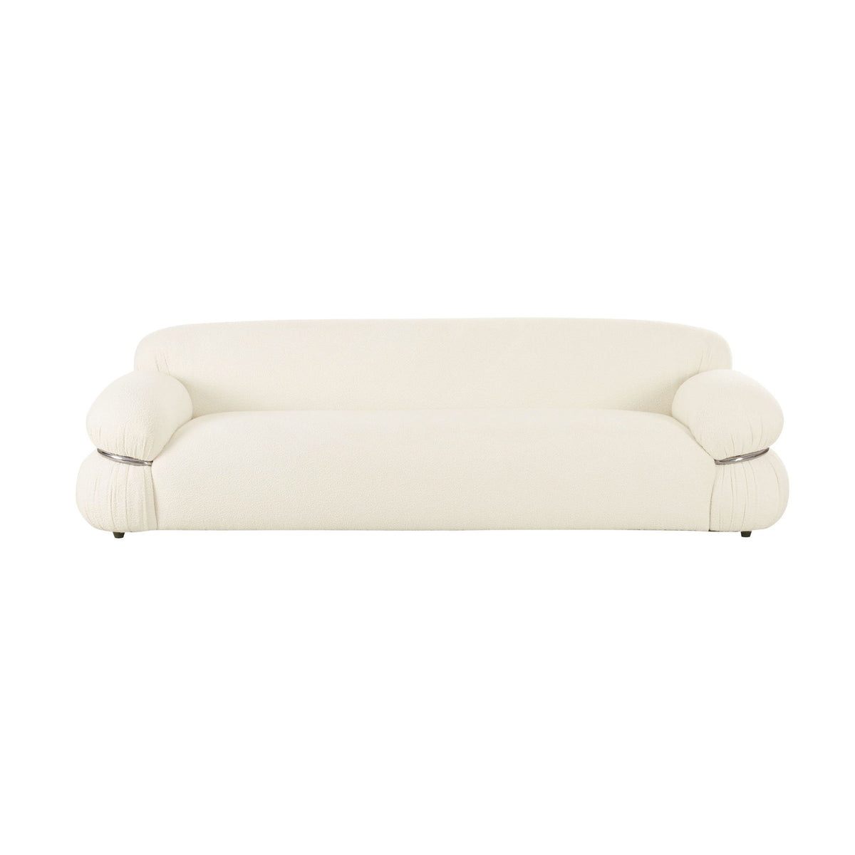 Leyla - Boucle Sofa - Cream - R&R Furniture Gallery (Fountain Valley, CA)