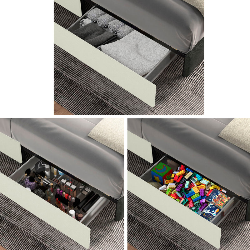 Anna - Upholstered Wingback Platform Bed With 4 Drawers Storage - R&R Furniture Gallery (Fountain Valley, CA)