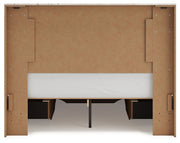 Signature Design by Ashley Lawroy panel bed with storage, showcasing a modern wood storage bed with built-in drawers and a stylish headboard.