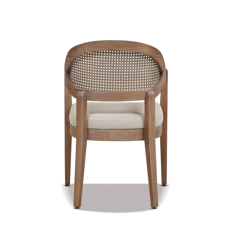 Americana - Mid-Century Modern Cane Back Dining Chair Textured Weave - Taupe Beige - R&R Furniture Gallery (Fountain Valley, CA)